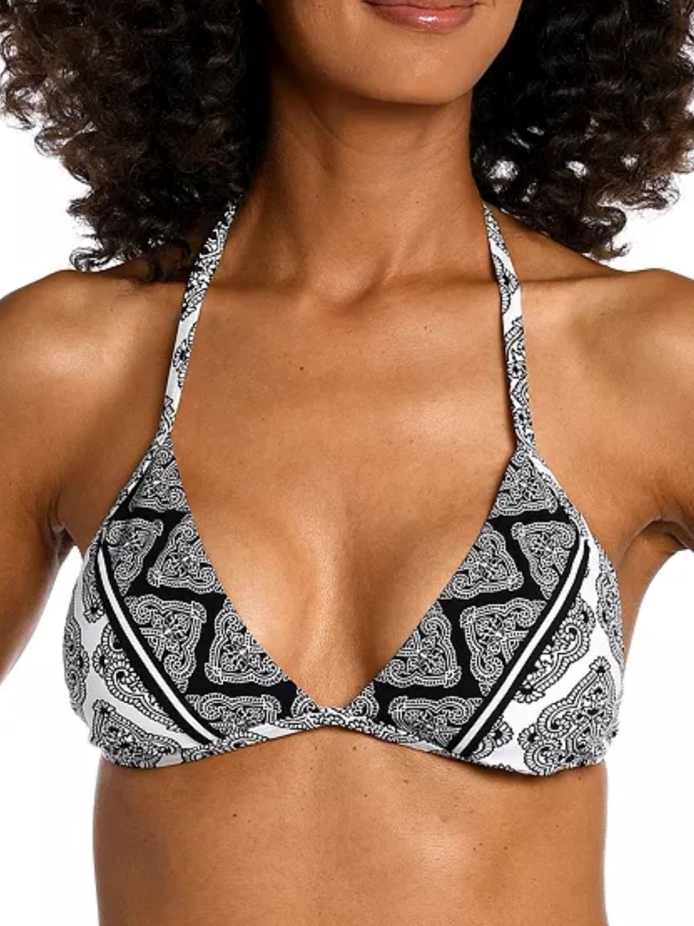 La Blanca Women's Oasis Tial Triangle Halter Bikini Top Sz 10 NWT -